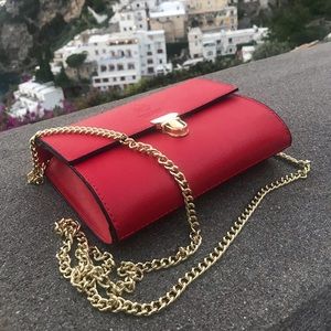 Red crossbody purse
